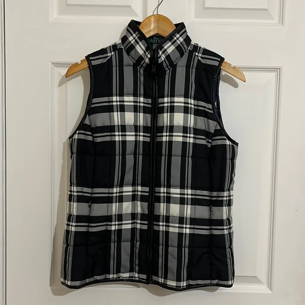 Ralph Lauren Vest Plaid Riding Vest - Picture 1 of 6